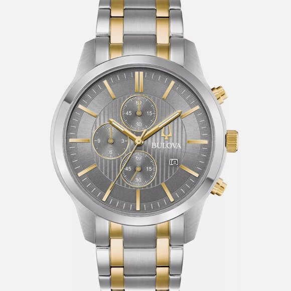 Bulova Men's 43mm Date Luminous Quartz Silver Watch